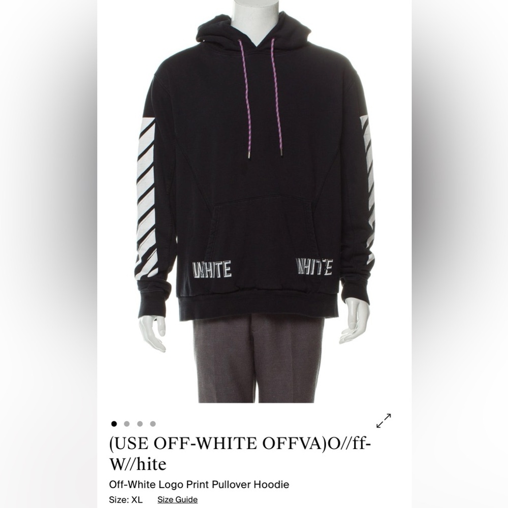 Off-White c/o Virgil Abloh 2015 Black Hoodie with White Accents